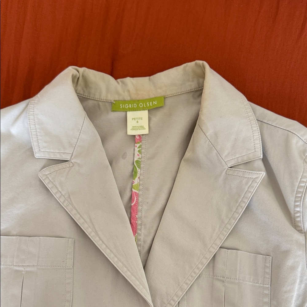 Sigrid Olsen Beige Utility Jacket - Picture 3 of 3